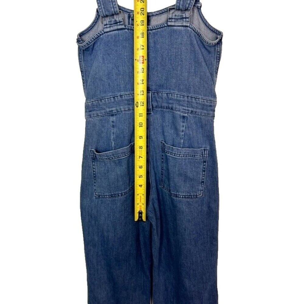 Aerie Overalls Womens XS Blue Button Front Kick Flare Denim Apron Bib - Picture 11 of 16